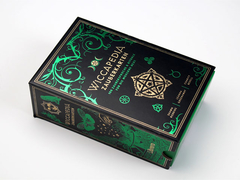 Rigiede schuifdoos papierverpakking met dienblad en groene folie stempel voor magische kaarten