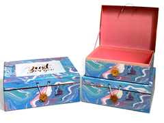 Kleurrijke verpakking cadeau set doos met knop haak voor parfum fles