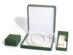 Bosgroen Eco-vriendelijke leren sieraden doos Live commentaar