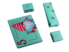 Blauwe kerstcadeau doos