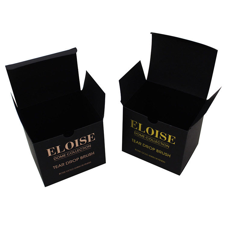 Mat zwart en roze goud beste cosmetische verpakking papieren doos voor make-up borstel
