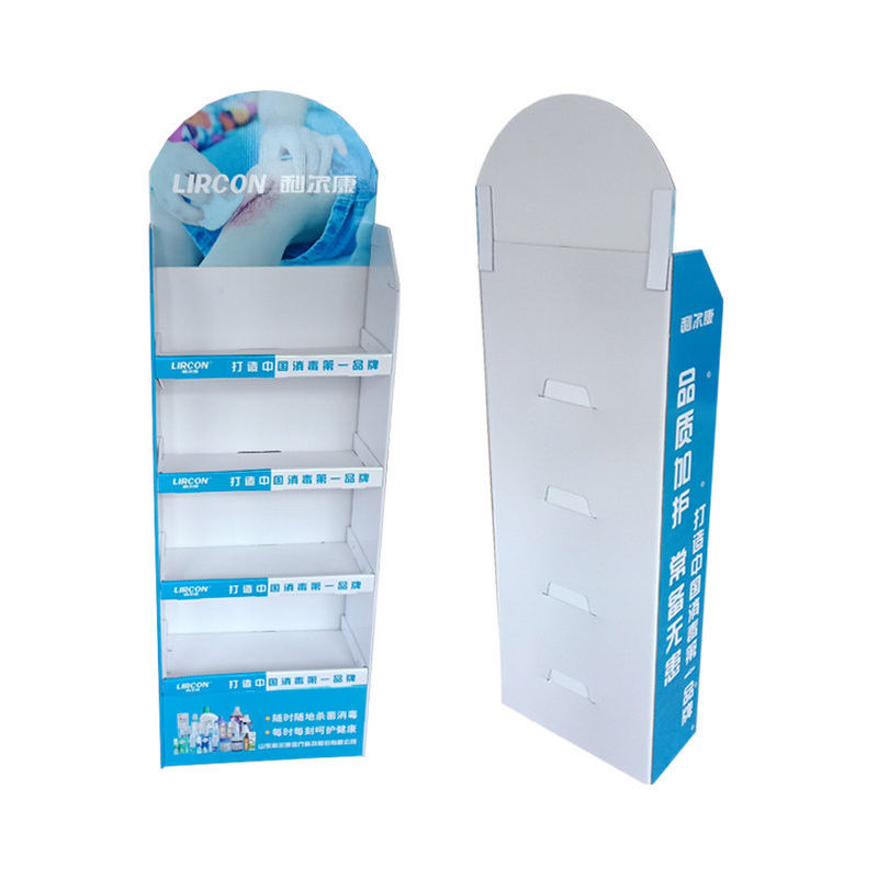 Aangepaste kleur bedrukte 4 Tier Counter Retail Promotie Opvouwbare PDQ Top Display Stand