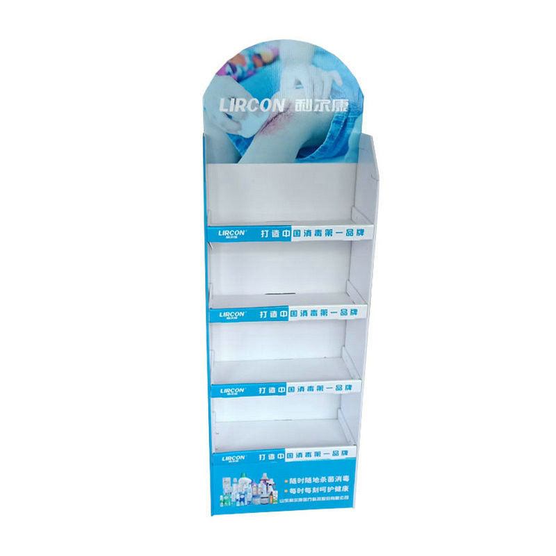 Aangepaste kleur bedrukte 4 Tier Counter Retail Promotie Opvouwbare PDQ Top Display Stand