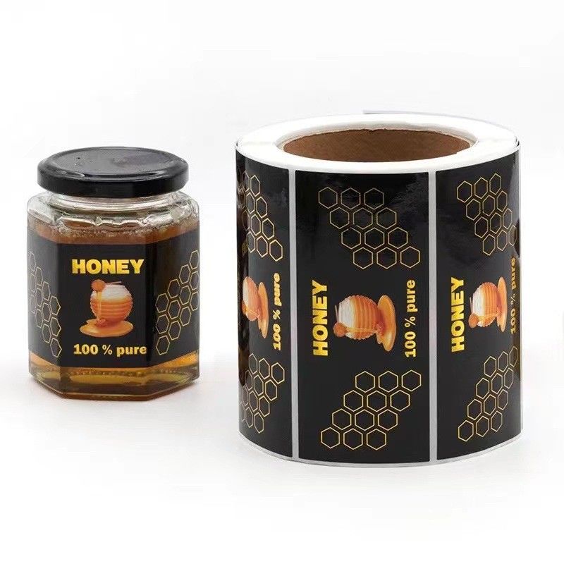 De zelfklevende die Kleur van het Etiketstickers van de Flessendouane voor Honey Jar wordt gedrukt