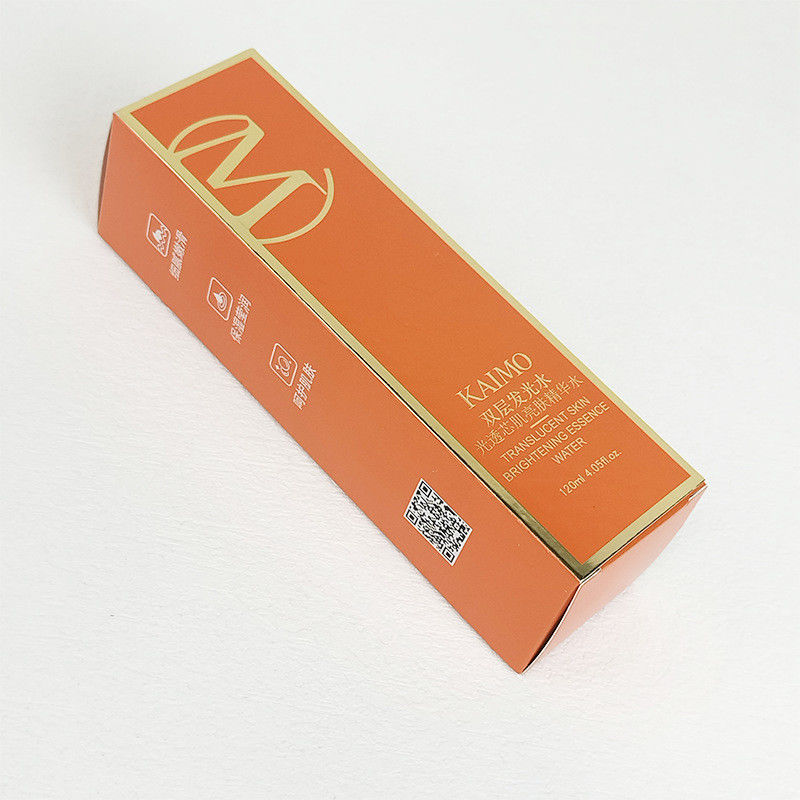 Kleine oranje cosmetische opslagkit huidverzorging cadeau verpakkingsdoos met metaal zilveren papier