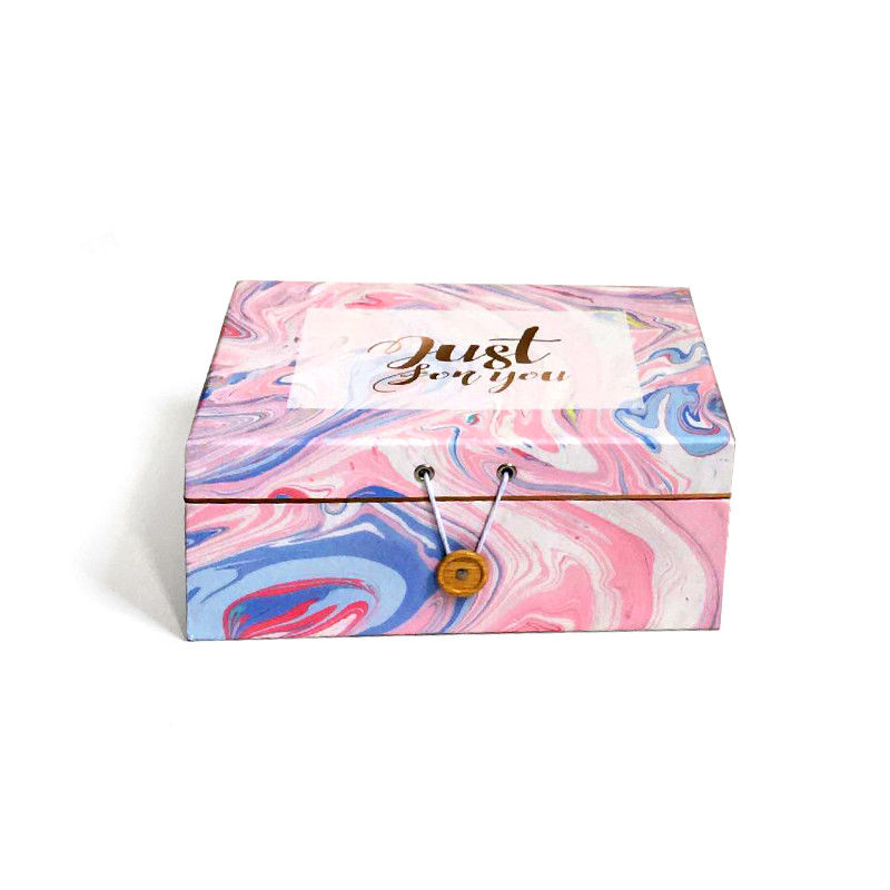 Kleurrijke verpakking cadeau set doos met magnetisch deksel en knop haak voor parfum fles