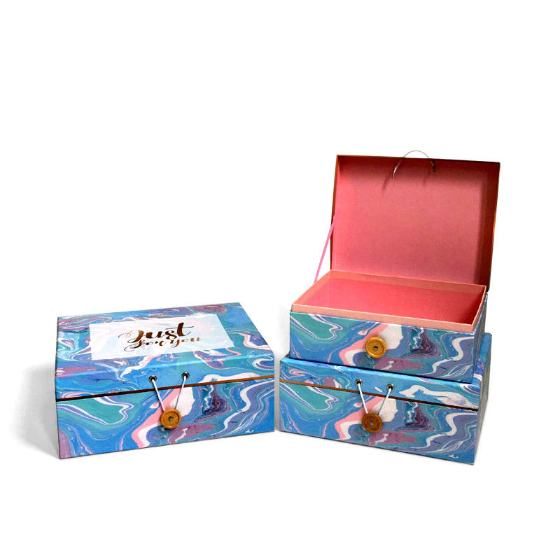 Kleurrijke verpakking cadeau set doos met knop haak voor parfum fles
