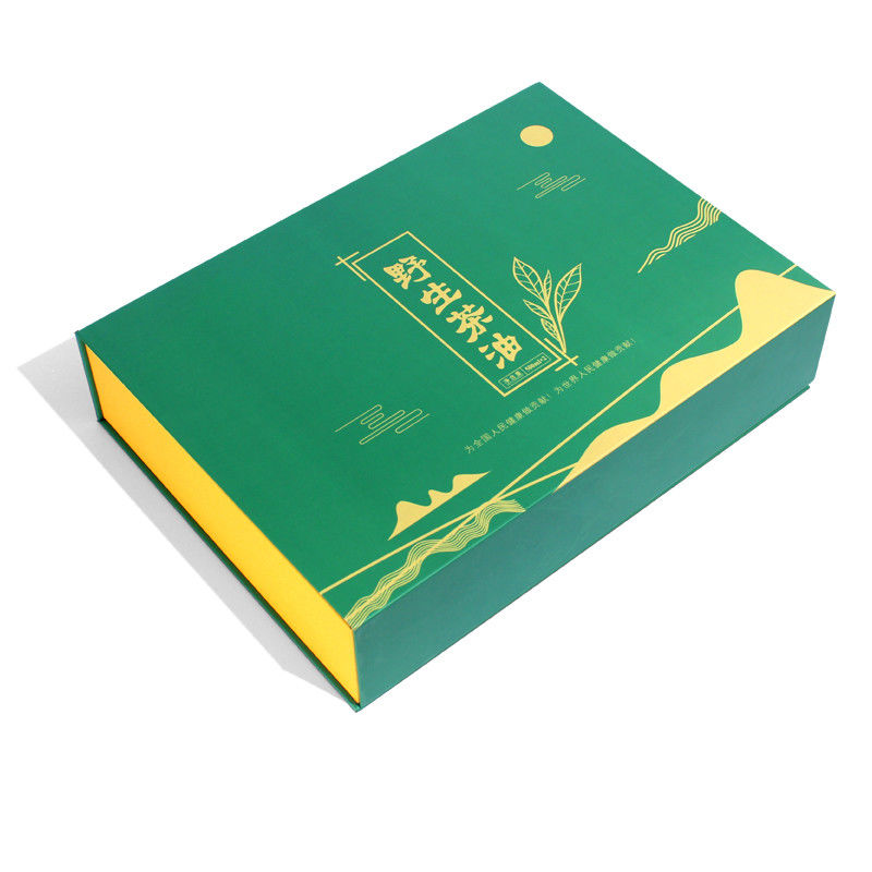 Groene magnetische cadeau verpakkingsdoos gemaakt voor theeproducten met custom design in de buurt van mij