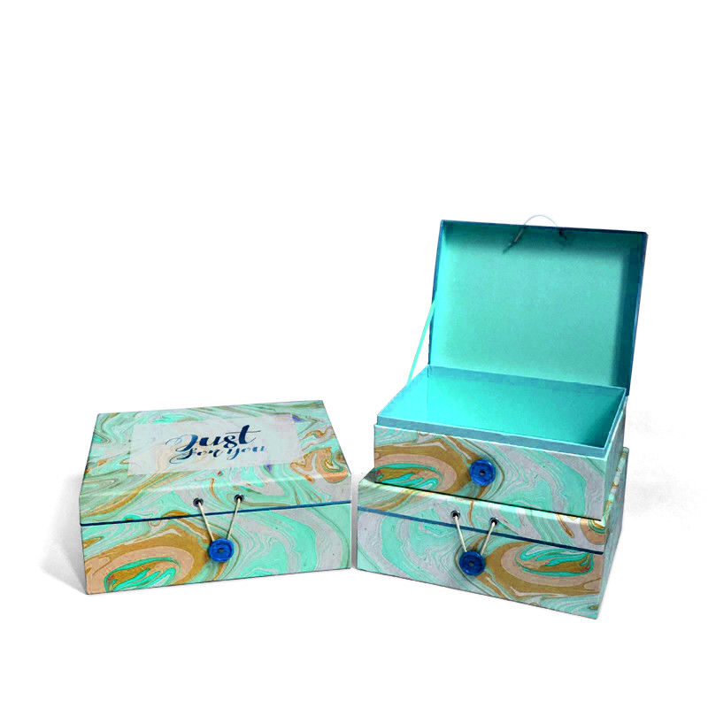 Kleurrijke verpakking cadeau set doos met magnetisch deksel en knop haak voor parfum fles