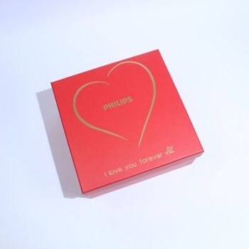 Gepersonaliseerde luxe rode kartonnen cadeaubon met deksel en basis voor kleine bedrijven