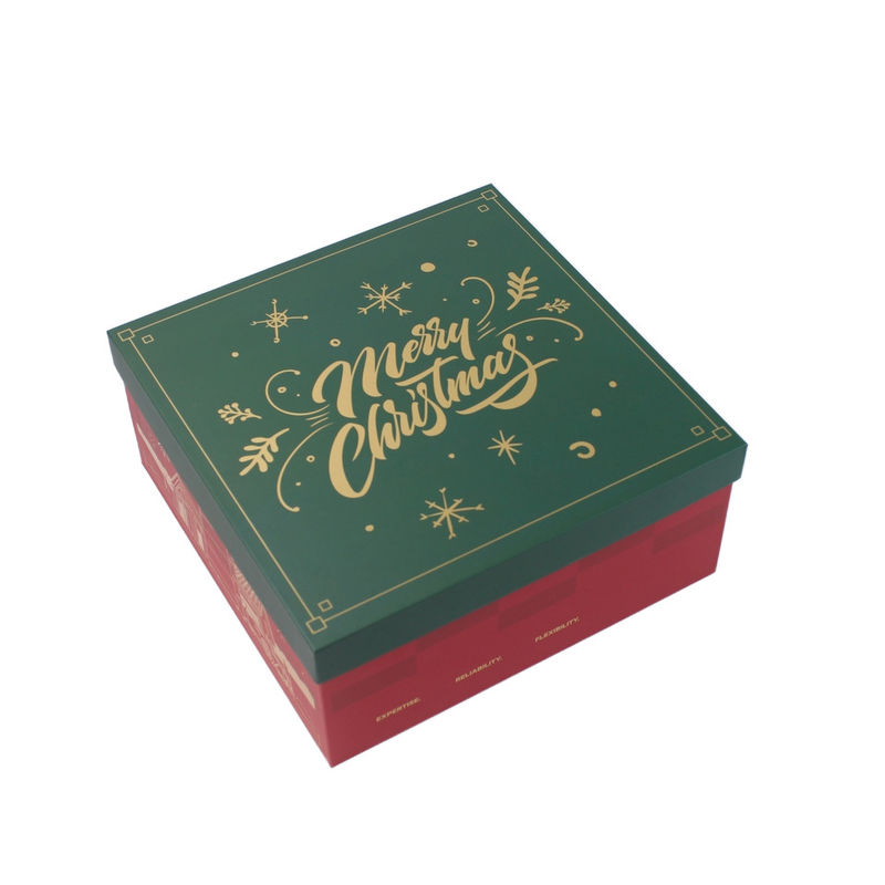 Rood kartonnen kerstcadeau doos met deksel en basis voor groothandel en detailhandel