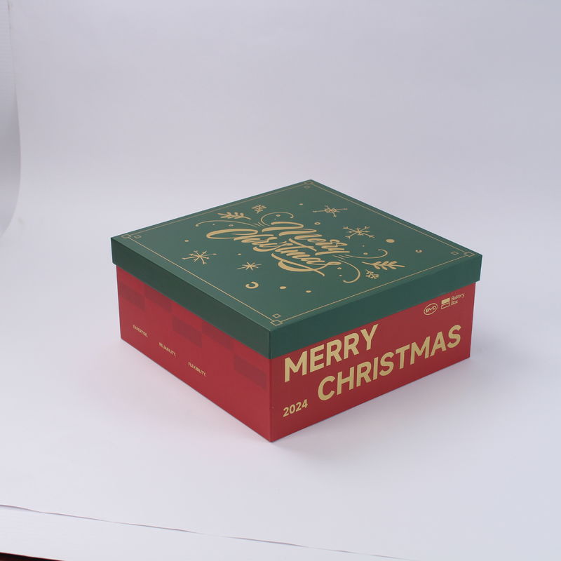 Rood kartonnen kerstcadeau doos met deksel en basis voor groothandel en detailhandel