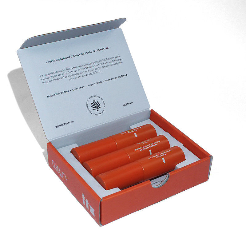 Gepersonaliseerde Lipstick lege dozen Fashion Desigh Oranje Magnetische papieren doos van Verpakkingsfabrikant