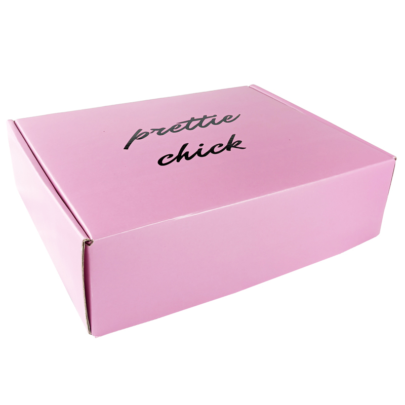 Aangepaste kartonnen roze gegolfde verzenddozen, roze gegolfde postdozen voor cosmetische verpakkingen.