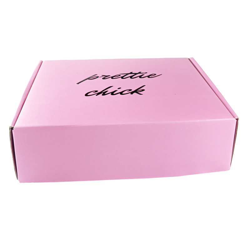 Aangepaste kartonnen roze gegolfde verzenddozen, roze gegolfde postdozen voor cosmetische verpakkingen.