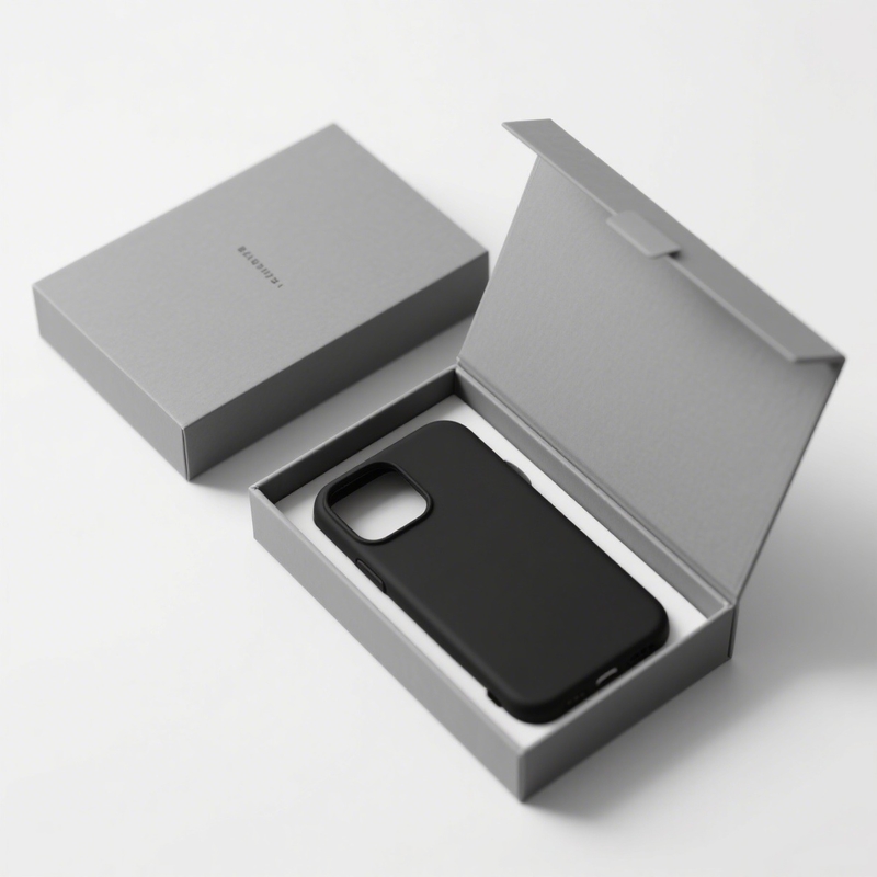 Op maat gemaakte verpakking voor mobiele achterkant van Kraftpapier, verpakkingsdoos voor mobiele telefoonhoesjes 21x10x6cm