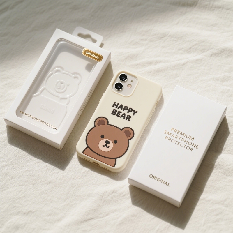 Op maat gemaakte verpakking voor mobiele achterkant van Kraftpapier, verpakkingsdoos voor mobiele telefoonhoesjes 21x10x6cm