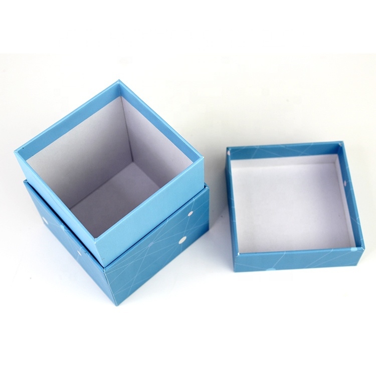 Custom gerecycleerde kartonnen cadeaubon met deksel, diep vierkant kartonnen doos met deksel 10x10 inch