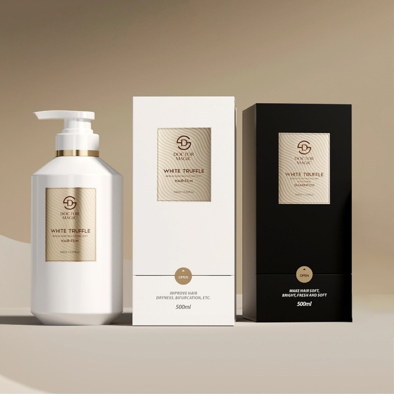 3 Flesjes Stijve Roll-on Parfumdoos in Goud Zwart Luxe Cosmetica Verpakking met Magnetische Sluiting