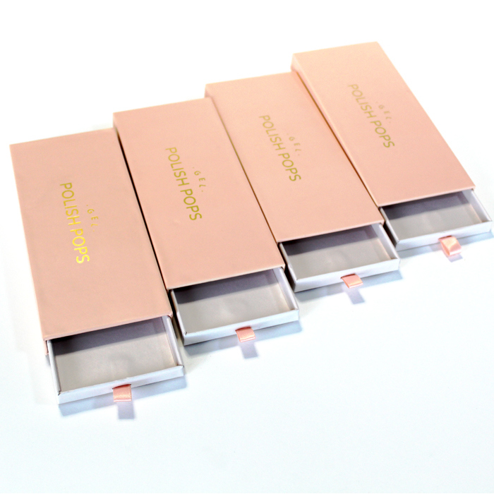 Luxe pers op nagels Verpakkingsdoos met glanzende lamineering UV-coating en lak voor schoonheid manicure valse nagels