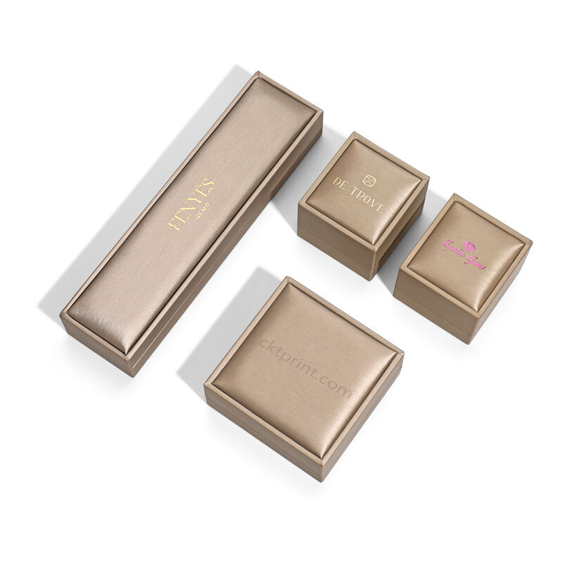 Champagne Goud Luxe Sieradendoos met Aangepast Logo en Gerecyclede Materialen voor Elegante Geschenkverpakking