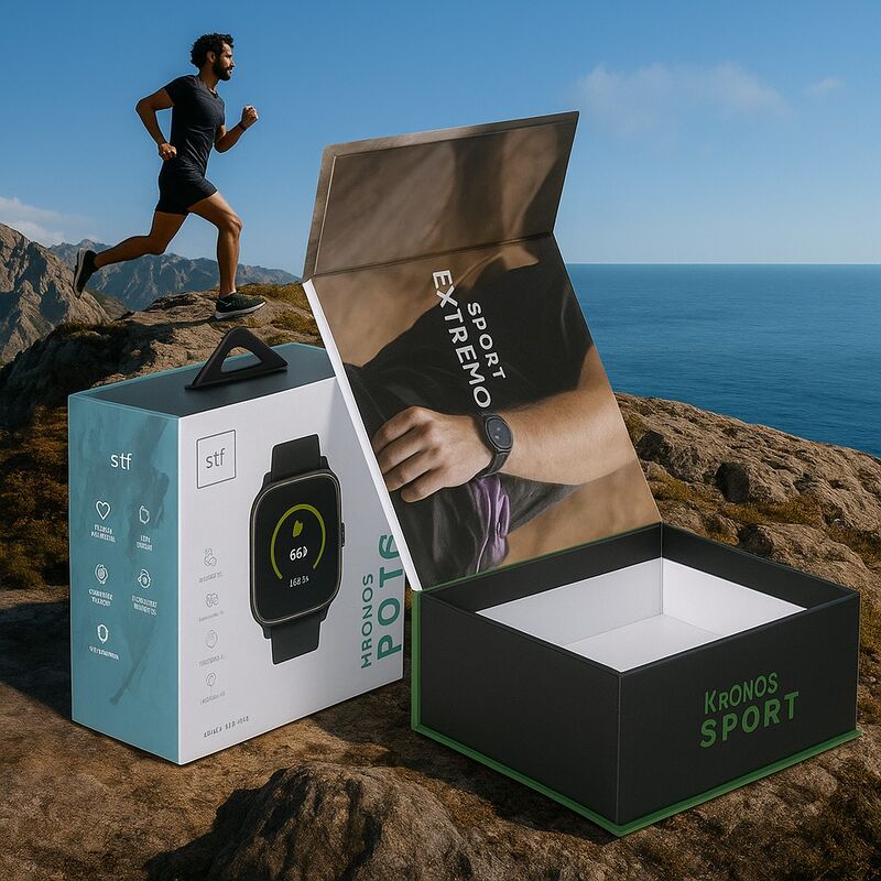 Op maat gemaakte luxe gerecyclede kartonnen geschenkdoos voor Smart Watch Band Case verpakking