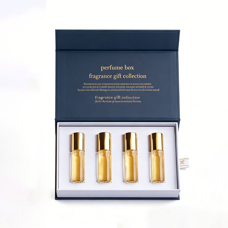 Perfume verpakkingsdoos met magnetische sluiting en gouden folie stempel voor luxe cadeautjesets