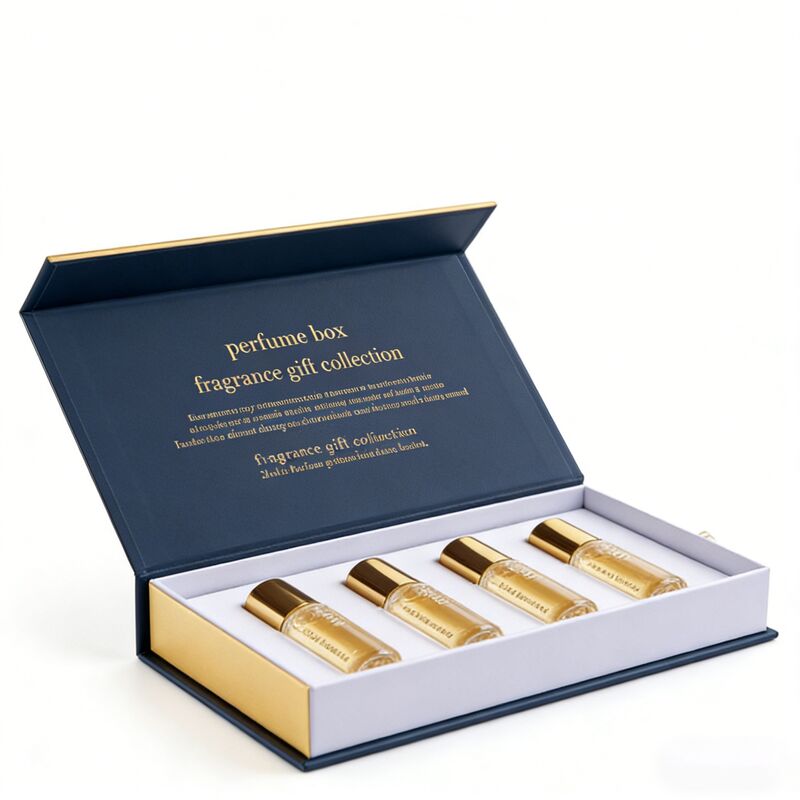 Perfume verpakkingsdoos met magnetische sluiting en gouden folie stempel voor luxe cadeautjesets