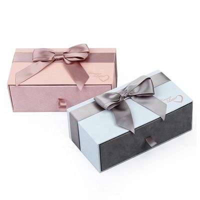 De roze Blauwe de Zakkenhalsband van de Juwelen Verpakkende Doos en Doos van de Oorringsgift