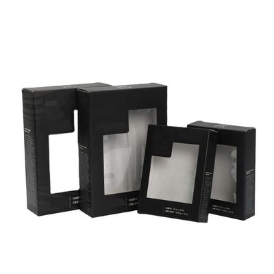 6x4x3 zwart Verschepend Tuck Top Mailer Box Custom met Venster