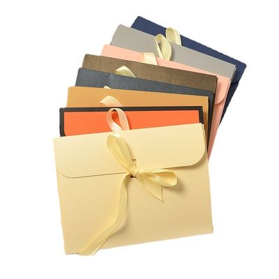 Kartonnen envelop Custom papier zak met lint sluiting