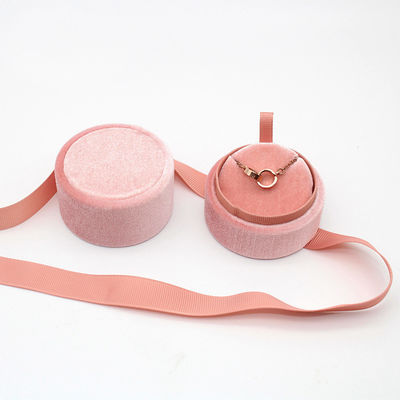 Ring Jewelry Velvet Custom Packaging-Doos met het Pak van de Lintgift