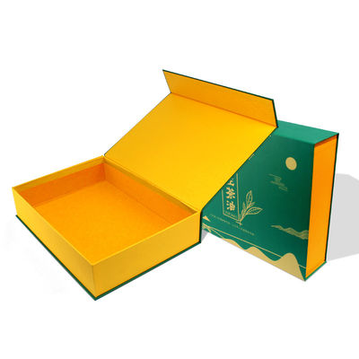 Groene magnetische cadeau verpakkingsdoos gemaakt voor theeproducten met custom design in de buurt van mij