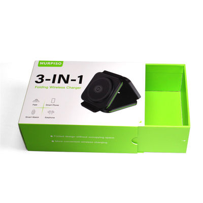 Creative Custom Printing Drawer Box Rigid Cardboard Packaging Klappbare draadloze oplader Schuifgeschenkdozen