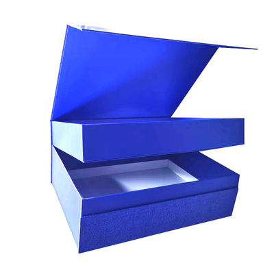 Blauwe geschenkdoos met dubbele laag gepersonaliseerde dozen voor aangepaste retailverpakkingen