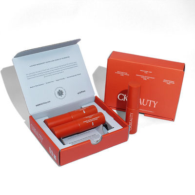 Gepersonaliseerde Lipstick lege dozen Fashion Desigh Oranje Magnetische papieren doos van Verpakkingsfabrikant